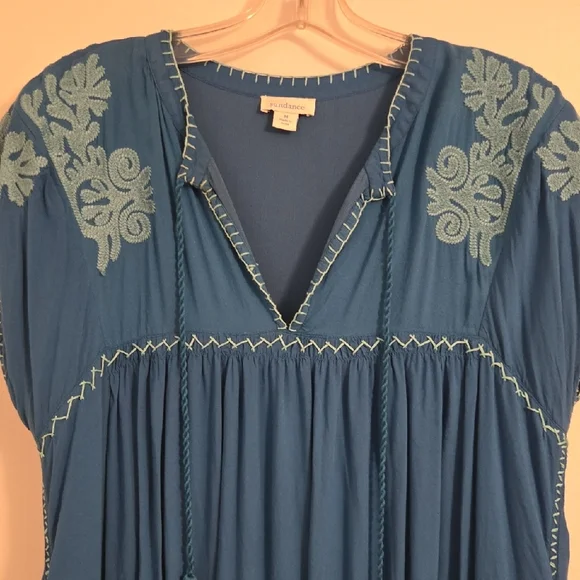 Sundance Blue and Light Blue Embroidered Mini Dress - Picture 3 of 4